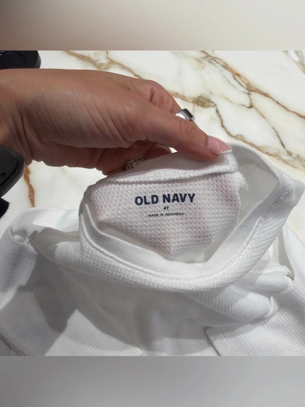 Old Navy White Kids Long-Sleeve Thermal Tee